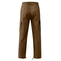 Simplmasygeni muške čišćenje tereta Ljetne hlače široke noge Muškarci Solidan casual više džepova na otvorenom ravno tipom fitness hlače hlače pantalone