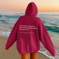 Duksevi za žene Riječ Grafički duksevi Moda Vintage Hoodie Trendy Dukseri Kawaii Preppy Odeća duge rukave