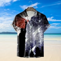 Kratka ležerna tiskana gornja proljetna plaža Muškarci Bluze Shirts rukava modna ljetna zastava Muška