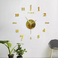 Veliki 3D DIY zidni sat arapski brojčani sat bez okvira Ogledalo površinske zidne naljepnice Početna