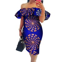 Bintarealwa afričke haljine za žene izvan ramena odjeću WY574