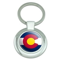 Colorado State Flag Classy okrugli hromirani metalni privjesak