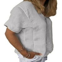 Ženska majica kratkih rukava Sunflower Print V izrez TEE Ljetna casual bluza
