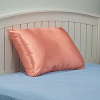 Svilenkasta satena jastučnica, izrađena od meke poliestera i najlona, ​​kućna dekor, posteljina - koralni