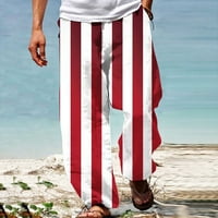 Amidoa muški ljetne hlače Dan nezavisnosti 3D ispis hlača elastične pantalone za noge elastične struke 4. jula odijelo moda