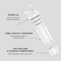 24oz BPA Free Shaker Shaker Shaker i OZ Twist i zaključavanje skladištenja izrađene jednostavnim hh