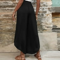 Umitay širine pantalone za noge Ženske hlače u boji Elastični pojas širok noga visoki struk Culottes