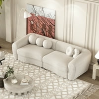 87.7 Moderna zakrivljena kauč, kauč na leđima sa ukrasnim jastucima za bacanje, tope za dnevni boravak,