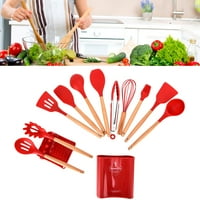 Set kašike Spatule, crvena silikona otporna na ogrebotine za restoran za kućom za kuću