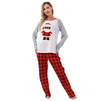 Sdjma Božićna ženska mama pletela bluza za bluzu + hlače Porodična odjeća pidžama
