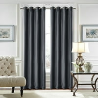 Paille drapes Energetski efikasan zamračenje zavjesa Gromet TULD boja UV zaštita Luksuzne zavjese tamno siva W: 52 XL: 72