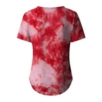 Plus veličina OMBRE majice za žene Ljeto Ležerne prilike V izrez kratki kratki rukav gradijentni ispis