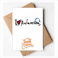 Love Antarktika Word Flag Love Heart Ilustracija Hvala Cards Convertes Blank Note