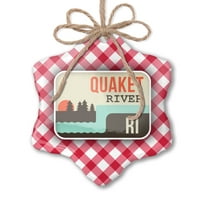 Božićni ukras SAD Rivers River River - Rhode Island Red Plaid Neonblond