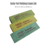 Guitar Fret Poliranje gumice Abraisive Gumeni blokovi za poliranje Fret žice Grit & Grit & Grit Set