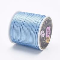 1Roll najlonska nit Rattail satenski kabel lagano nebo plavo oko 25. jarda