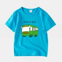 Booker Summer T majica Toddler Boys Girls Crtani dizajn automobila Ispisuje casual vrhovi za djecu odjeću