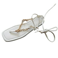 NestRelne za odrasle žene sandale sandale za žene dame modne čvrste boje Flip flops lančane kaiševe