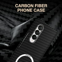Slučaj za Samsung Galaxy Z Fold Case Carbon Fiber Magnetic Telefon, tanka tanka lagana pokrivača Kompatibilna sa Magsafe Bežičnom punjenjem kućište otpornosti na udarce, crvena