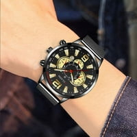 Jiyugala Watch za muškarce Sport od nehrđajućeg čelika čelični čelični šank kvarcni analogni ručni satovi