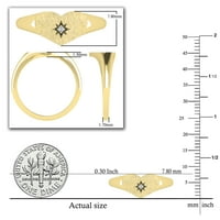 DazzlingRock kolekcija okrugli naglasak bijeli dijamant Solitaire Heart Omladinski osmice Prsten za žene u 14k žuto zlato, veličine 8