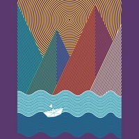Geometry Planine i valovi v Muški atletski heather krem ​​grafički tee - Dizajn ljudi XL