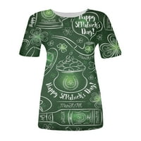 Ženski vrhovi ženska ležerna moda St. Patrick's Day Print uzorak s kratkim rukavom majicom s