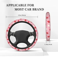 Douzhe Pink jagode cvijeće Ispisuje poklopac upravljača, univerzalni protiv klizanja bez mirisa elastični crtani automobil upravljač kotača za žene za žene muškarci