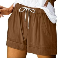 Homenesgenicy Clearance Atletski kratke hlače za žene plus veličine čišćenje Žene čvrste casual labavih džepova Pokretanje kratkih hlača