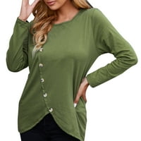 Prevelike majice za žene Čvrsto boje O-izrez dugih rukava pluća ležerne džemper labavi modni casual