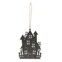 Noć vještica Dvorac Svjetlo Halloween Viseći drveni dvorac ukras za ormamentu
