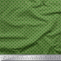 Soimoi Green Poly Georgette Tkanina Trgovina Geometrijsko dekor Tkanina Široko dvorište