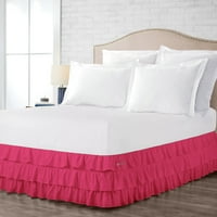 Multi ruffled krevetna suknja vruća ružičasta puna XL veličina krojana pad, mekani dvostruki čestirani