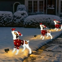 Tiitstoy osvijetljene božićne životinje, blistave životinje sa striptiznim svjetlima za vanjsku dekoraciju