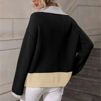 Žene obrezane duksere Žene patentni patentni patentni rukav Duge pulover Duksere Boja Podudaranje labavih