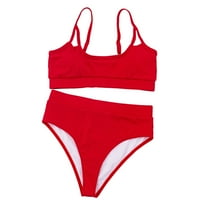 SDJMA kupaći kostimi za žene Dvije kupalište Cvjetni print Žene Bikini U-izrez šuplje dvodijelni čvrsti
