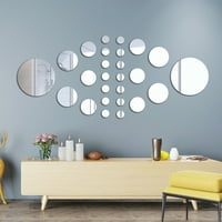 Hesoicy DIY okrugli zrcalni zidni naljepnica Set - jednostavan za pastu, uklonjivi samoljepljivi akril, idealan za dekor spavaće sobe i dnevnog boravka