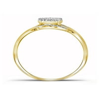 Jewels 10kt žuti zlatni ženski okrugli dijamantski prsten klastera CTTW veličina 5.5