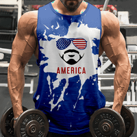 4. jula majica bez rukava za muškarce Američka zastava USA zastava 4. jula Orao grafički teers Retro mišićne majice