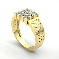 0,25ct okrugli nije poboljšan muški godišnjički angažman prsten od krutog 18k ruža, bijelo ili žuto zlato F VS1