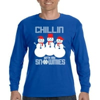 Xtrafly Odjeća Mens Chillin snjež za snijeg zimski ružni božićni džemper majica s dugim rukavima