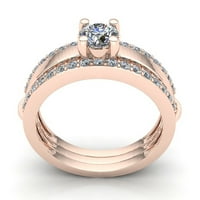 Originalna 1.5ctw okruglica Diamond Dame Dame Bridal Solitaire Angažman prsten od punog 10k ruža, bijela ili žuta zlato JK I1