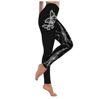 Aurouralne crne joge hlače Žene Modni ispis Yoga hlače plus veličina casual visokih struka Sport hlače