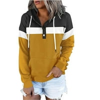 Duksevi sa kapuljačom Y2K s kapuljačom dugih rukava Bluze u boji blok pulover vrhovi redoviti fit tees vrhovi hip jesen y2k odjeća modna odjeća
