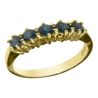 Britanci napravio 18k žuto zlato prirodno London Blue Topaz ženski vječni prsten - veličine opcija - veličine 4