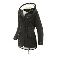 Scyoekwg jakne za žene zimska toplo navlaka za struk od kaputa s dugim rukavima kaputić sa kapuljačom, kapuljač sa kapuljačom, pakirana jakne crna xxxxxl