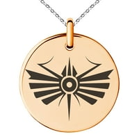 Tribal od nehrđajućeg čelika Dragonfly Rune ugravirani mali medaljon krug šarm Privjesak ogrlica