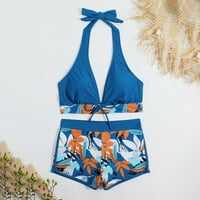 Cuoff bikini za žene Obveštene dame Split Boxer High Squik Dvodijelni set ženskih kupaćih kostimi