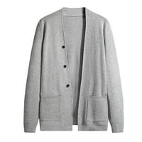 FVWitLyh jakne za muške vunene džempere Cardigani Muške jesenski modni čvrsti pričvršćeni tanki jakni