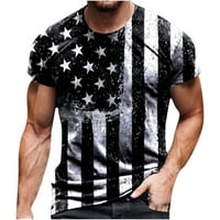 CLLIOS MUŠKI DAN NEZAVISNOSTI T-majice Fashion American Flag Grafičke tiskane košulje Summer Crew vrat